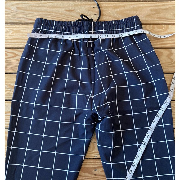 NWT Sik Silk Check Drawstring Pants Size 34 Men’s Black - Picture 9 of 10